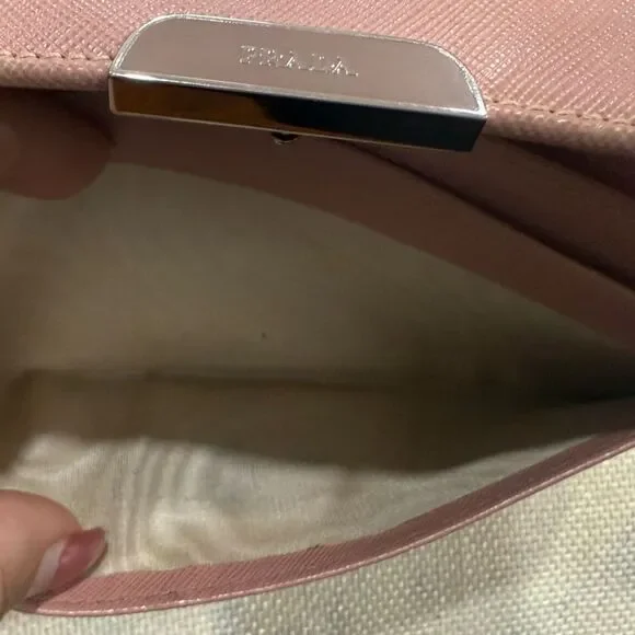 Prada Saffiano Leather Pink Continental Long Wallet Authentic - Picture 11 of 15